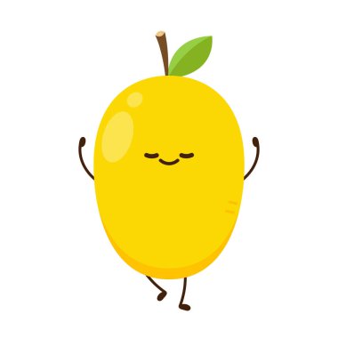 Mango character design. Mango vector on white background.