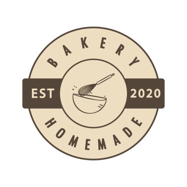 Pastane logosu tasarımı. Fırın işareti vektörü. Klavye logosu tasarımı.