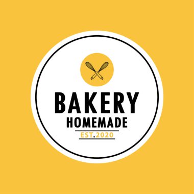 Pastane logosu tasarımı. Fırın işareti vektörü. Klavye logosu tasarımı.