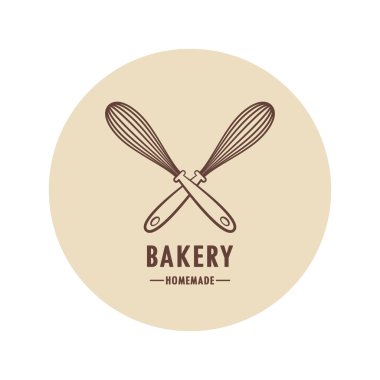 Pastane logosu tasarımı. Fırın işareti vektörü. Klavye logosu tasarımı.