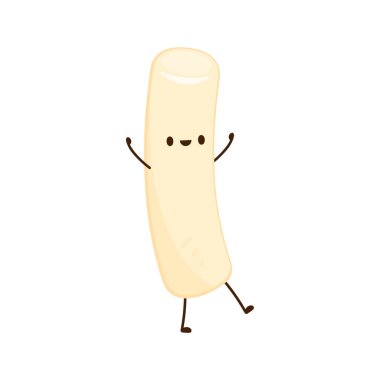 Tteokbokki noodle vector. Tteokbokki character design. Spicy rice cake. Cute Tteokbokki cartoon.