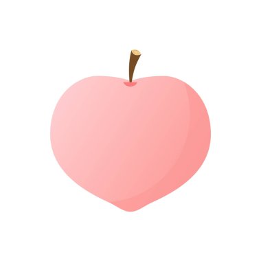 Peach heart vector. Peach on white background. 