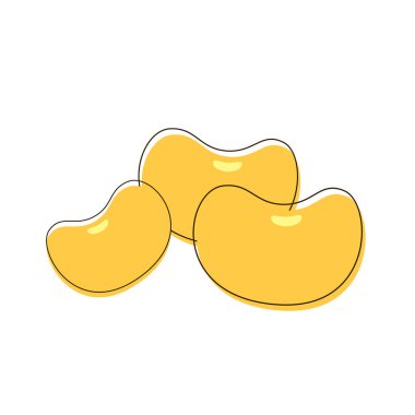 Soya fasulyesi vektörü. Beyaz arka planda soya fasulyesi. Metin için boş alan.