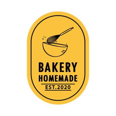 Pastane logosu tasarımı. Fırın işareti vektörü. Klavye logosu tasarımı.