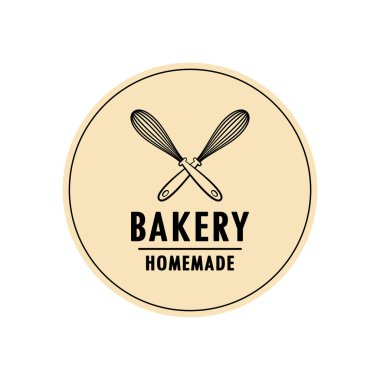 Pastane logosu tasarımı. Fırın işareti vektörü. Klavye logosu tasarımı.