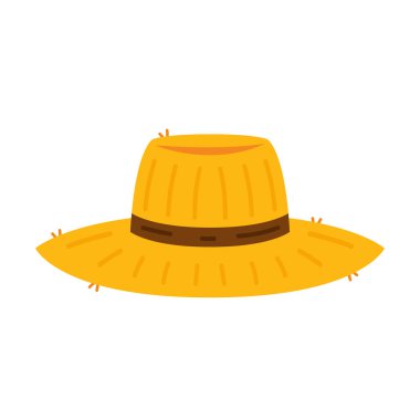Farmer hat on white background. Peasant hat vector.