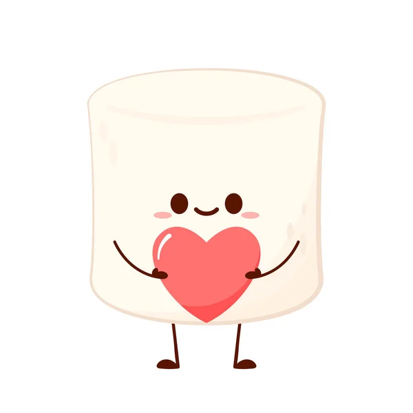 Marshmallow Tekenfilm Marshmallow Karakter Ontwerp Marshmellow Cartoon Valentijnsdag — Stockvector