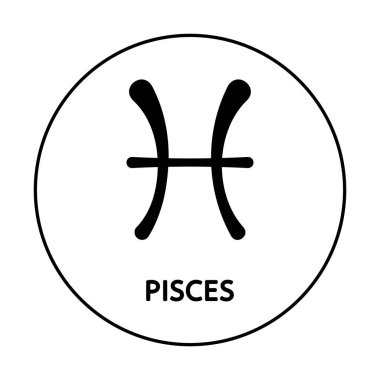 Astrolojik Zodyak Balığı. 12 burç sembolü. Zodiac işaretli astronomi okült sembolü.