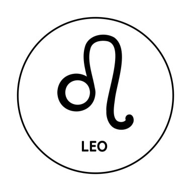 Astrolojik zodyak Leo. 12 burç sembolü. Zodiac işaretli astronomi okült sembolü.