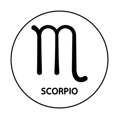 Astrolojik akrep burcu. 12 burç sembolü. Zodiac işaretli astronomi okült sembolü.