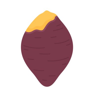 Kızarmış tatlı patates. Kızarmış patates logosu tasarımı. Japon Tatlı Patates.