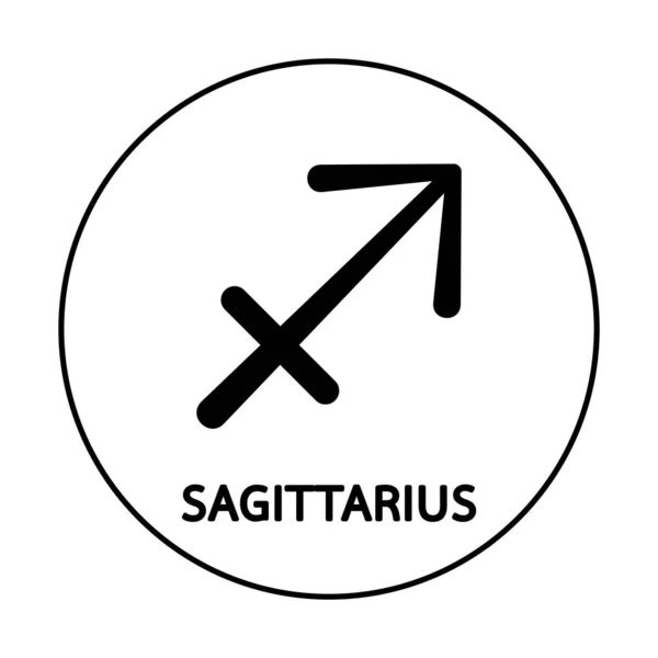 Astrolog Zodiac Sagittarius Symbolů Zvěrokruhu Astronomický Okultní Symbol Znakem Zvěrokruhu — Stockový vektor