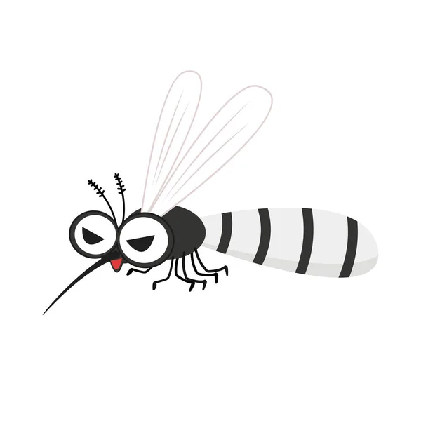 Cartoon Mosquito Vector Isolated Mosquito White Background — Stock Vector