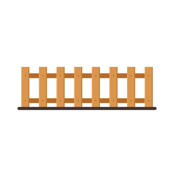 Wooden Fence Fence Hedge Vector Illustration Wooden Fence White Background — Vettoriale Stock