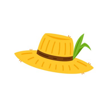 Farmer hat on white background. Peasant hat vector.