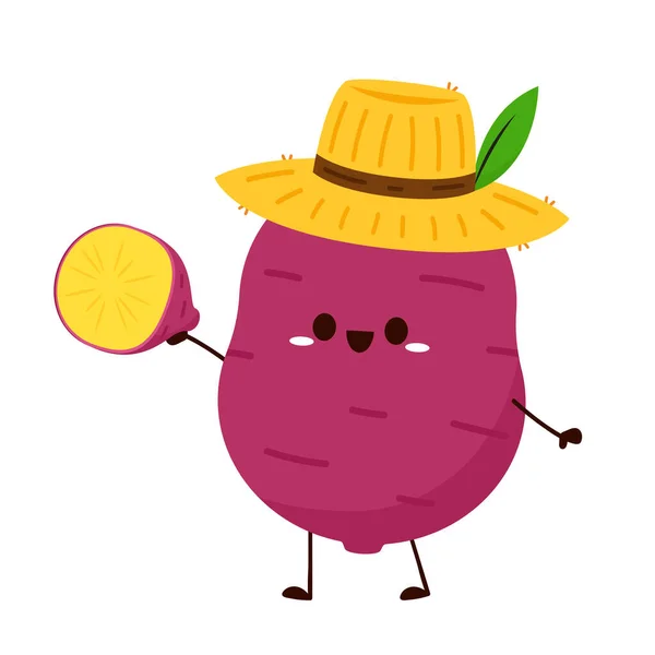Roasted Sweet Potato Sweet Potato Cartoon Sweet Potato Character Design — ストックベクタ