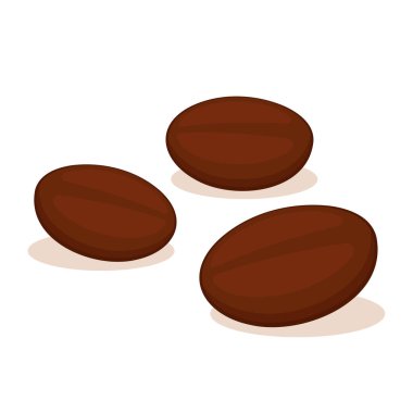 Kahve çekirdeği vektörü. Beyaz arka planda kahve çekirdekleri. Metin için boş alan.