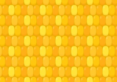 Mısır deseni. Bir mısır tanesi ile vektör deseni. Gerçekçi bir şekilde vektör illüstrasyonu. Kumaş, tekstil, ambalaj kağıdı ve diğer dekorasyon tasarımı için mükemmel..