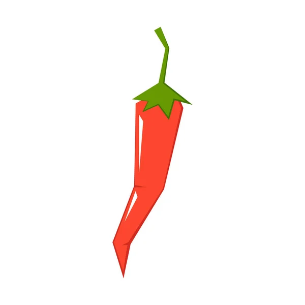 Chili Pimenta Ilustração Vetorial Isolado Fundo Branco Design Logotipo Red — Vetor de Stock
