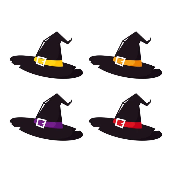 Witch Hat Cartoon Vector Witch Hat White Background — Stock Vector