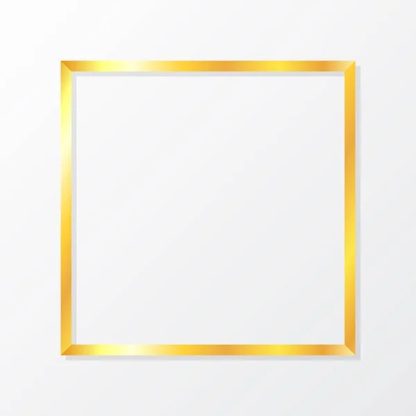 金相框矢量 金光闪闪的老式镜框隔离在透明的背景下 金色豪华写实矩形边框 矢量插图雕刻油墨艺术 — 图库矢量图片