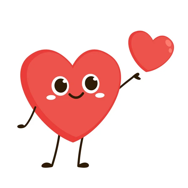 Kırmızı, sevimli kalp karakteri. Romantik düz stil Sevgililer Günü çizimleri aşkı ifade etmek için.