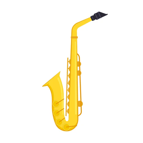 Saxofonvektor Saxofon Vit Bakgrund — Stock vektor