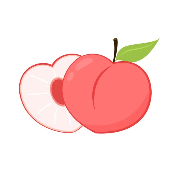 Peach向量 桃心向量 白色背景的桃子Peach Logo Design — 图库矢量图片