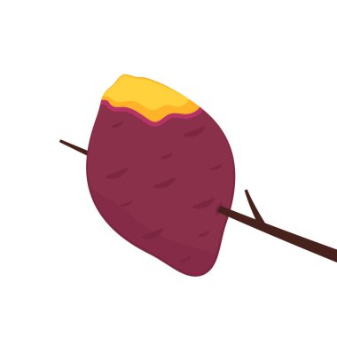 Kızarmış tatlı patates. Kızarmış patates logosu tasarımı. Japon Tatlı Patates.