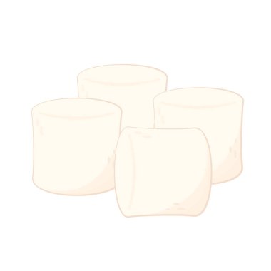 Marshmallow cartoon vector. Marshmallow on white background. Marshmallow icon.