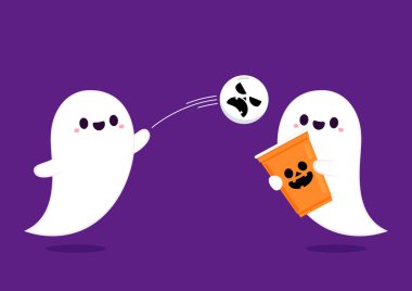 Plastik bardakta cadılar bayramı yüzü. Parti bardağı izole. arka plan, vektör illüstrasyonu. Cadılar Bayramı bira bardağı vektörü. Bira tenisi. Plastik bardakta cadılar bayramı yüzü. Tatlı hayalet çizgi film vektörü.