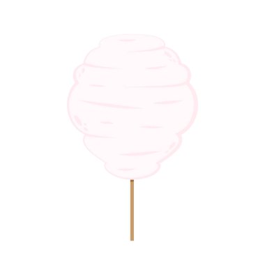 Pamuk helva karikatür vektörü. Beyaz arkaplanda pamuk helva.