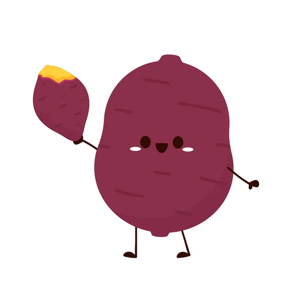 Roasted Sweet Potato Sweet Potato Cartoon Sweet Potato Character Design — 图库矢量图片
