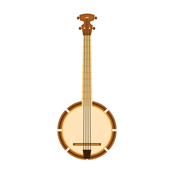 Banjo Vektor Vektorová Ilustrace Banjo Bílém Pozadí — Stockový vektor