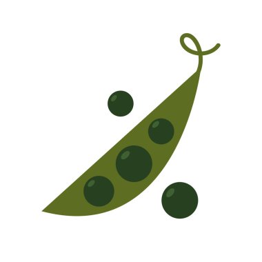 Yeşil bezelye ikonu vektörü. Beyaz arkaplanda yeşil bezelye vektörü.