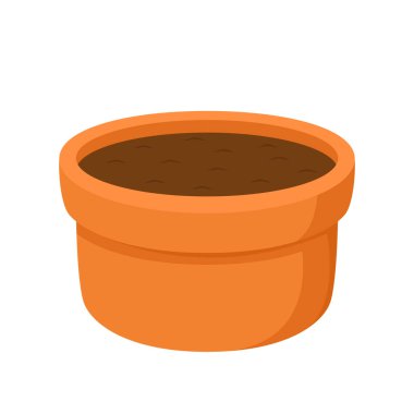 Saksı ikonu vektörü. Beyaz arkaplana saksı yerleştir.