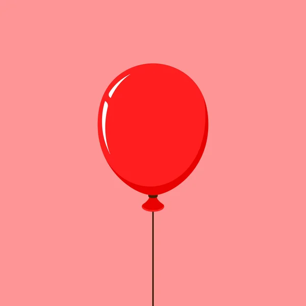Rode Ballon Geïsoleerd Pictogram Witte Achtergrond Grote Ronde Rode Ballon — Stockvector