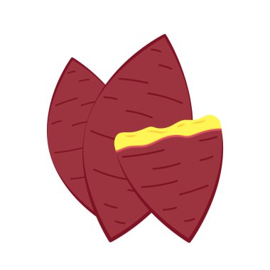 Kızarmış tatlı patates. Kızarmış patates logosu tasarımı. Japon Tatlı Patates.