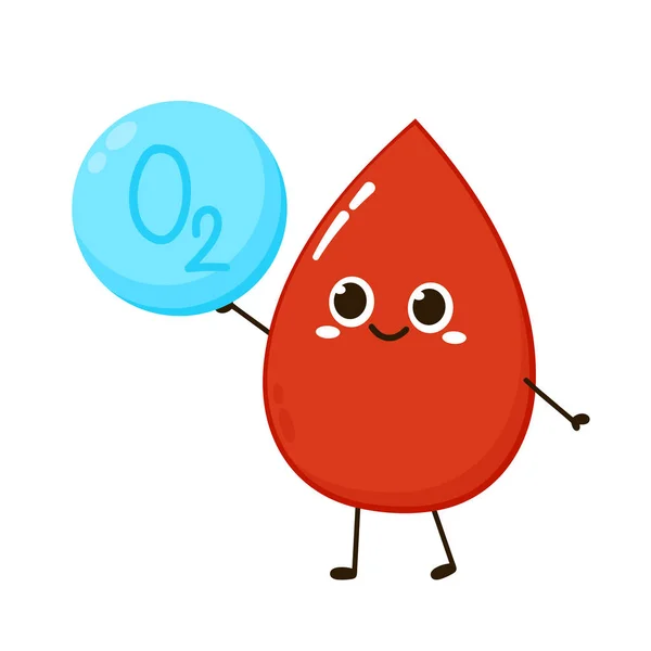 红血球特征设计 红血球载体 空余的文字空间 水的符号向量 氧O2分子模型蓝色和化学公式 — 图库矢量图片