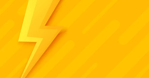 Thunder Yellow Background Thunder Flash Thunder Symbol —  Vetores de Stock