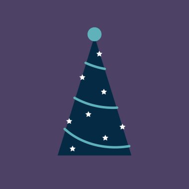 Noel ağacı çizgisi simgesi, işaret, doğrusal ve tam piktogram beyaz üzerine izole edilmiş, logo illüstrasyonu.