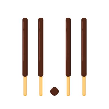 Pepero günü. Bisküvi çubuğu sınırı. Çikolata çubuğu. Vektör çizimi. 11.11 gün.