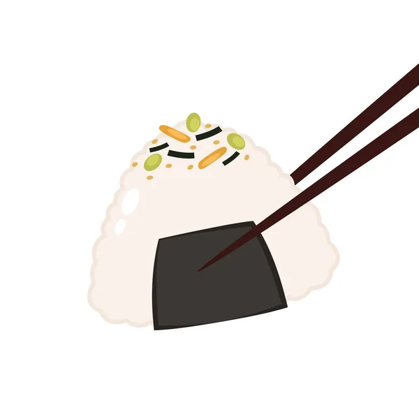 Διάνυσμα Onigiri Onigiri Λευκό Φόντο Σχεδιασμός Λογότυπου Onigiri — Διανυσματικό Αρχείο