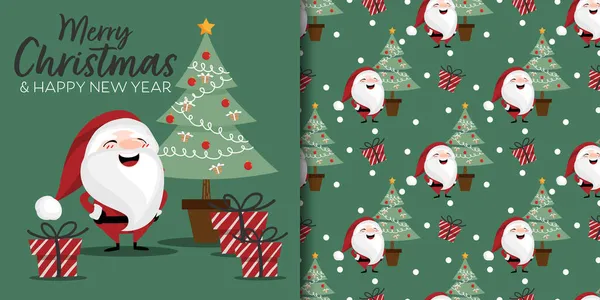 Banner Temporada Navideña Con Texto Feliz Navidad Patrón Sin Costuras Gráficos vectoriales