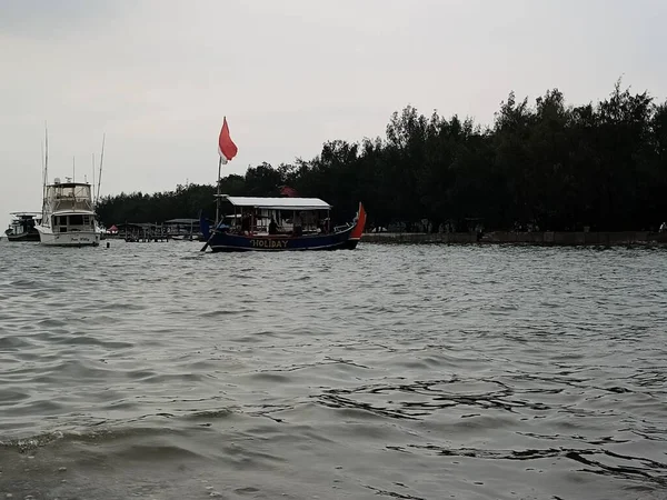 Marina Beach Area Semarang City Place Recreation Fishing Fishing Boats — 스톡 사진