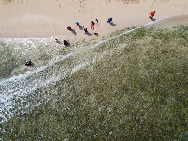 Baron Kukup Sepanjang Plajı 'nın panoramik güzelliği Gunung Kidul Regency, Yogyakarta Özel Bölgesi
