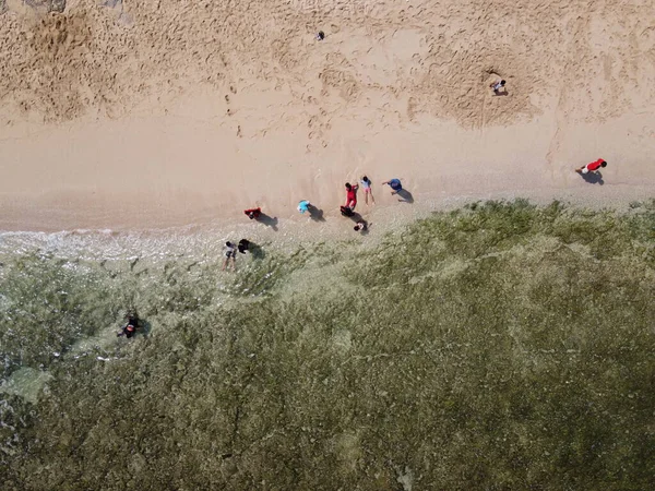 Baron Kukup Sepanjang Plajı 'nın panoramik güzelliği Gunung Kidul Regency, Yogyakarta Özel Bölgesi