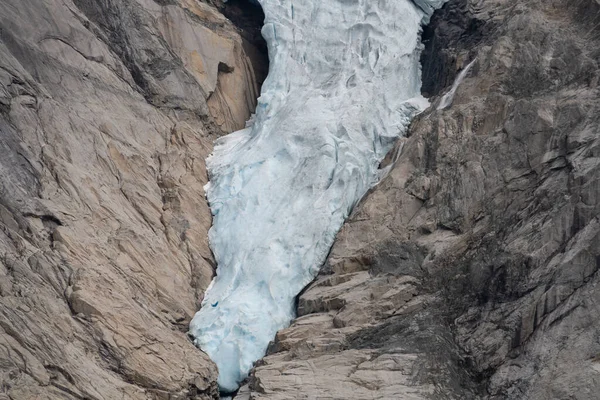 Briksdalsbreen Lodowiec Briksdal Jedno Najbardziej Dostępnych Najbardziej Znanych Ramion Lodowca — Zdjęcie stockowe