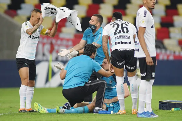 Rio Janeiro Brazilië September 2021 Voetbaldoelman Gabriel Chapec Van Grmio — Stockfoto