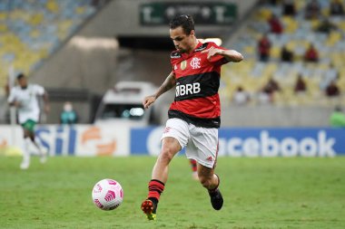 Rio de Janeiro, Brezilya, 17 Ekim 2021, Flamengo futbolcusu Michael Maracan Stadyumu 'nda oynanan Brezilya Şampiyonası maçında Cuiab' a karşı oynamıştır..